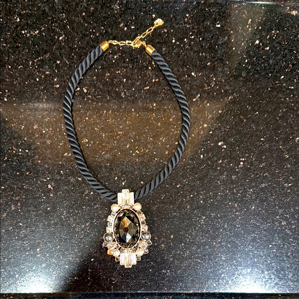 Swarovski Elegant Black and Gold Pendant Necklace